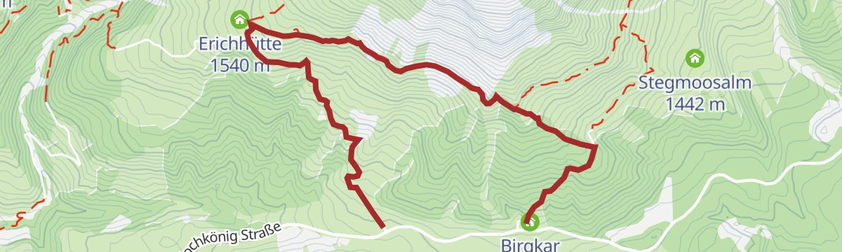 Route map: Almwanderung zur Erichhütte